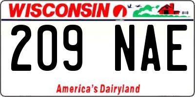 WI license plate 209NAE