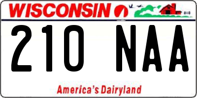 WI license plate 210NAA