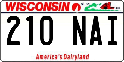 WI license plate 210NAI
