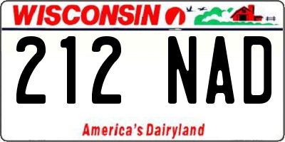 WI license plate 212NAD