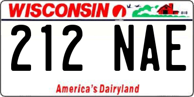 WI license plate 212NAE
