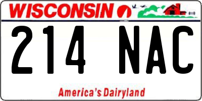 WI license plate 214NAC