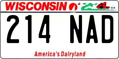 WI license plate 214NAD