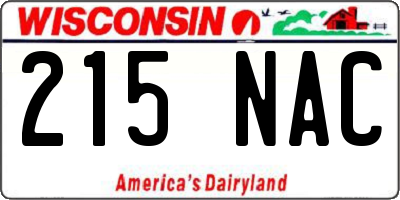 WI license plate 215NAC