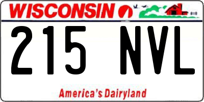 WI license plate 215NVL
