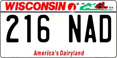 WI license plate 216NAD