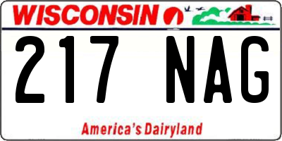 WI license plate 217NAG