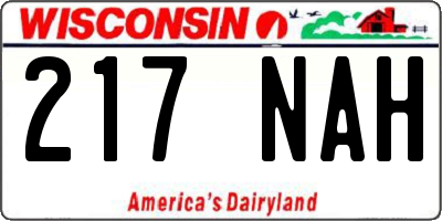 WI license plate 217NAH