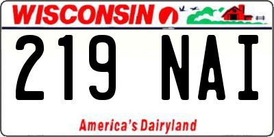 WI license plate 219NAI