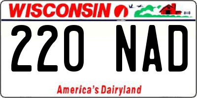 WI license plate 220NAD