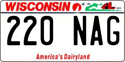 WI license plate 220NAG