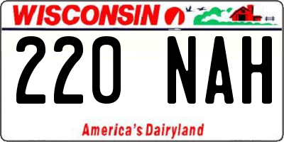 WI license plate 220NAH