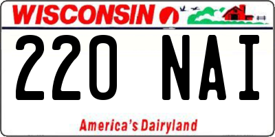 WI license plate 220NAI