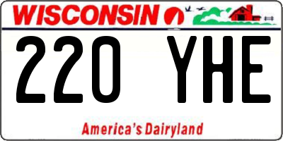 WI license plate 220YHE