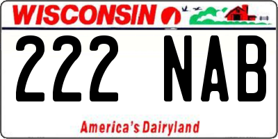 WI license plate 222NAB