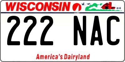 WI license plate 222NAC