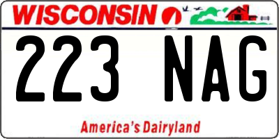 WI license plate 223NAG