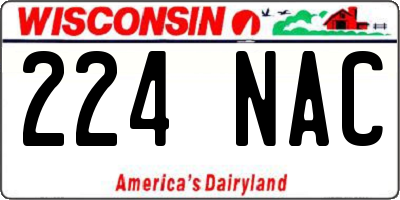 WI license plate 224NAC