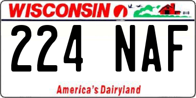 WI license plate 224NAF