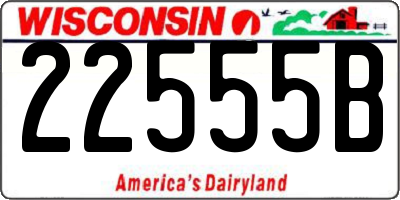 WI license plate 22555B