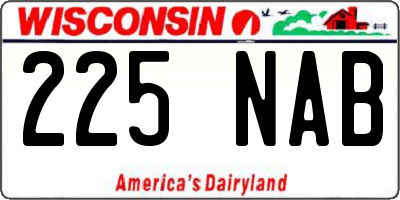 WI license plate 225NAB