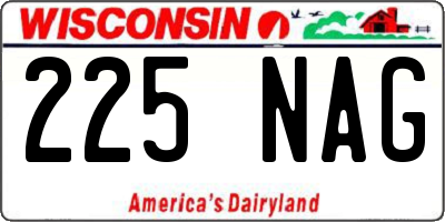 WI license plate 225NAG