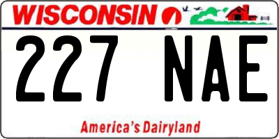 WI license plate 227NAE