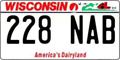 WI license plate 228NAB