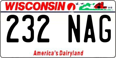 WI license plate 232NAG