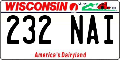 WI license plate 232NAI