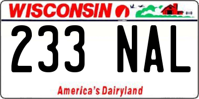 WI license plate 233NAL