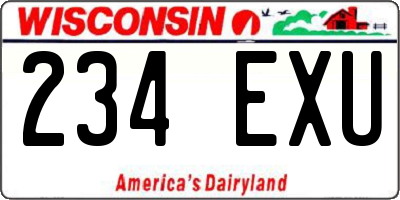 WI license plate 234EXU