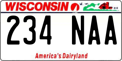 WI license plate 234NAA