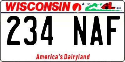 WI license plate 234NAF