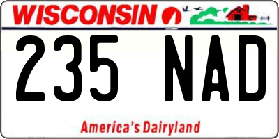 WI license plate 235NAD
