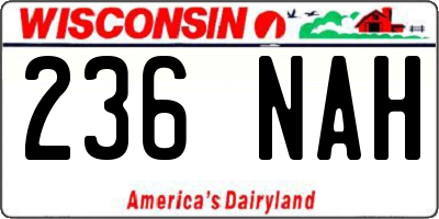 WI license plate 236NAH