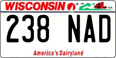 WI license plate 238NAD