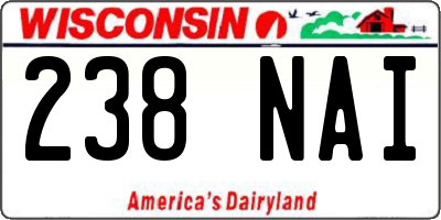 WI license plate 238NAI