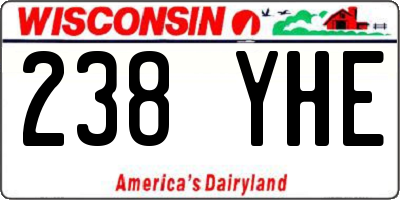 WI license plate 238YHE
