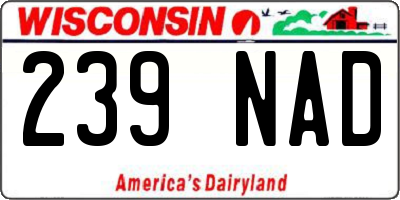 WI license plate 239NAD