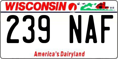 WI license plate 239NAF