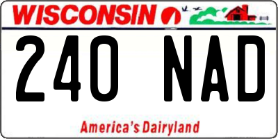 WI license plate 240NAD