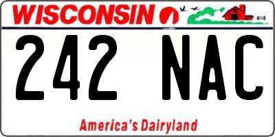 WI license plate 242NAC