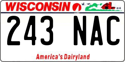 WI license plate 243NAC