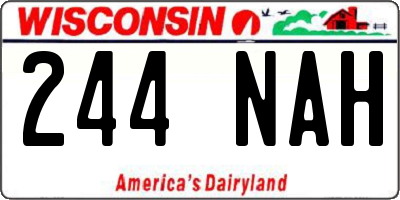 WI license plate 244NAH