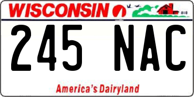 WI license plate 245NAC