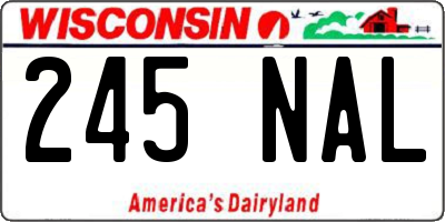WI license plate 245NAL