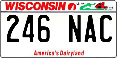 WI license plate 246NAC