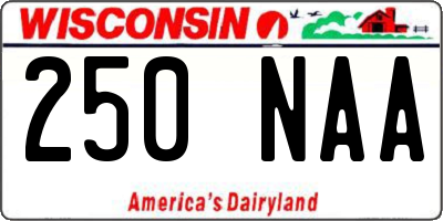 WI license plate 250NAA