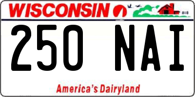 WI license plate 250NAI